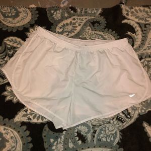 White nike running shorts